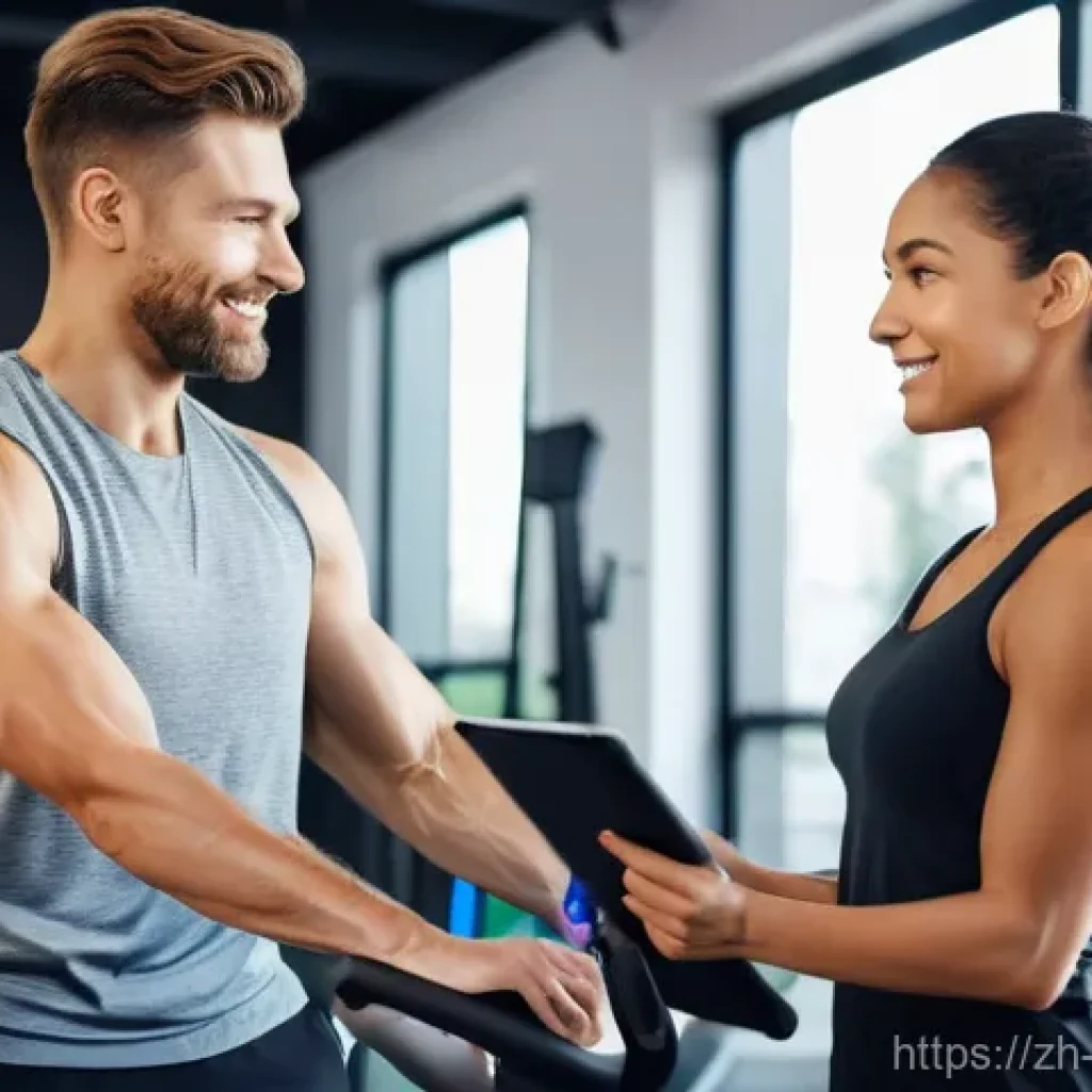 스포츠재활사 경력 전환 전략 - **Prompt 1: Personalized Tech-Enhanced Rehabilitation Session**
    A bright, modern home gym or reh...