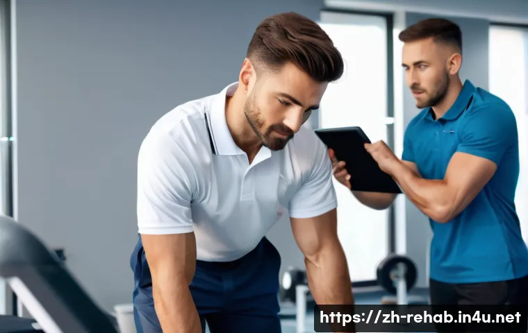 스포츠재활사로 창업하는 방법 - A highly professional female sports rehabilitation specialist, in her early 30s, wearing clean, mode...