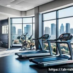 스포츠재활사의 해외 취업 가이드 - A professional athletic trainer in a modern sports rehabilitation center located in a large American...